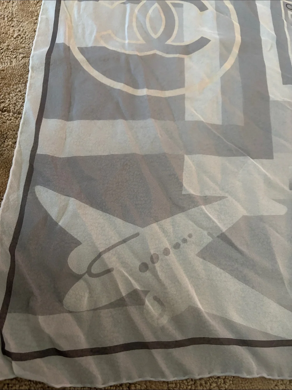 Rare Chanel Silk Travel Scarf